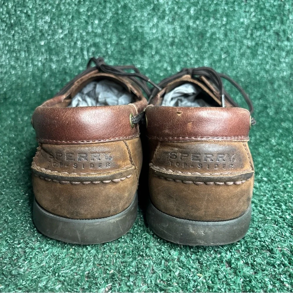 Sperry Top Sider Brown Leather Nubuck Moccasin Boat Shoes Men's Size 12 M